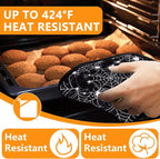 Spider Web Oven Mitts and Pot Holders Sets 4Pcs, Extra Long Oven Gloves - Image 4