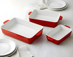 Kook Ceramic Bakeware Set, Rectangular Baking Dishes, - Image 4