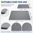 Silicone Coffee Mat 24" x 16", Heat Resistant Non Slip Leak Proof - Image 3