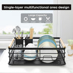 Dish Racks for Kitchen Counter: Wooden Handles, Thickened Metal, No Assembly. - Image 2