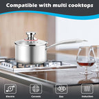 E-far 1-Quart Saucepan, Tri-Ply Stainless Steel Sauce Pan - Image 3