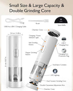Electric Salt and Pepper Grinder Set, 2 in 1 Dual Bins USB Rechargeable - Image 7
