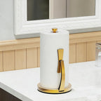 VEHHE Gold Paper Towel Holder Countertop, One-Handed Tear, Stainless Steel - Image 8