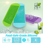LeeYean Silicone Mini Ice Cube Trays 3 Pack, 160 Crushed Ice Cube Molds Easy - Image 2