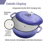 EDGING CASTING Enameled Cast Iron Duch Oven, 5.5 Quart Round Dutch Ovens Pot - Image 4