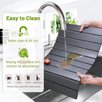 Large Stone Dish Drying Mat for Kitchen Counter, Foldable Diatomaceous Earth - Image 6