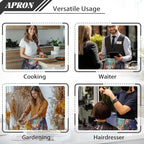 Server Apron with 3 Pockets, Waterproof Oil Waitress Waiter Half Apron - Image 5