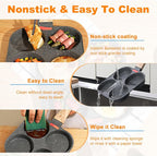 AHFLRITO 4-Cup Egg Pan Nonstick, Healthy Aluminum Omelette Pan, Breakfast - Image 5