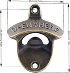 Rustic Wall Mount Bottle Opener, Vintage Brass Bulk Beer Opener Mountable - Image 6