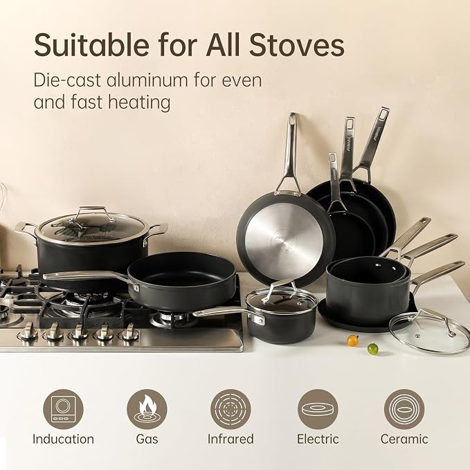 MsMk Nonstick Frying Pan, 12 InchTitanium and Diamond Non Stick Pan, Sturdy and - Image 9