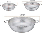 P&P CHEF Colander Set of 3, Stainless Steel Micro-Perforated Colanders Strainers - Image 5