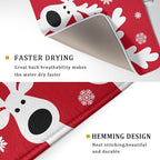 Christmas Dish Drying Mat for Kitchen Counter Cute Reindeer Winter Microfiber - Image 3