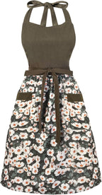 Cute Floral Aprons for Women by HYVOROS