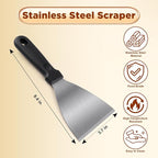 Griddle Scraper，Stainless Steel Grill Scraper, Slant Edge Metal Spatula - Image 2