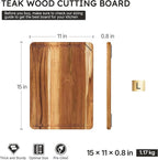 Teak Cutting Board 15inch Non Slip Over Sink Kitchen 2026 First Apartment - Image 2