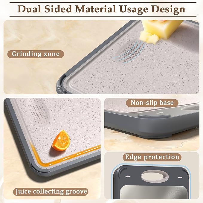 GUANCI Cutting Board for Kitchen Double Sided 304 Stainless Steel Chopping - Image 5
