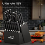 Knife Set, Amorston 21 Pieces Kitchen Knife Set - Image 7