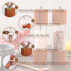 Acacia Wooden Salt and Pepper Grinder Set, 8 Inches Refillable Salt and Pepper - Image 5