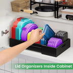 Kiasthome Expandable Bamboo Lid Organizers Inside Cabinet, Kitchen Cabinet - Image 4