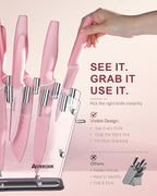 Astercook Knife Set with Block and Sharpener, 22 Piece Kitchen Knife Set - Image 4