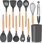 Kitchen Utensils Set of 12, E-far Silicone Cooking Utensils by E-far