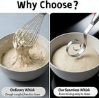 TEEVEA Seamless Danish Dough Whisk Stainless Steel Sourdough Bread Pizza Pastry - Image 3
