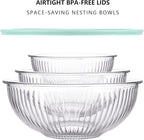 Luvan Glass Mixing Bowls with Lids Set, Large Salad Bowls Sets with lids - Image 5