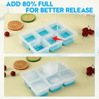 Ice Cube Trays 2 Pack, JRISBO Large Silicone Ice Cube Molds - Image 6