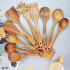 Wooden Spoons for Cooking, Wooden Utensils for Cooking 11 Pcs Wooden Kitchen - Image 5