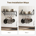 YATINEY Wall Mounted Pot Rack, 23.8 Inch Pot and Pan Organizer - Image 5