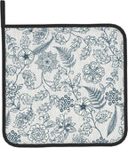Blue Floral Oven Mitts Set – Vintage Pot Holders Kitchen Gloves - Image 9