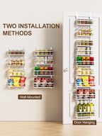 Delamu 9-Tier Over the Door Pantry Organizer, Adjustable Pantry Door Organizers - Image 7