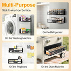 Magnetic Spice Rack for Refrigerator, 2 Pack Metal Magnetic Shelf Organizer for - Image 6