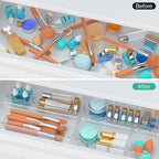 WOWBOX 12 Pack Clear Drawer Organizer Set, Acrylic Drawer Storage Trays - Image 4