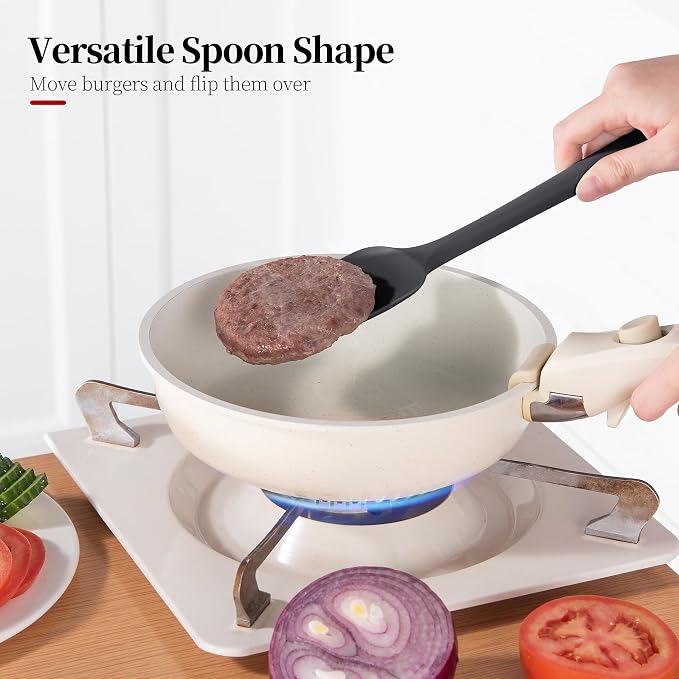 Heat Resistant Silicone Spatula Set of 4, Luxiwise 600ºF High Temp Baking - Image 6