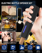 CIRCLE JOY Electric Wine Bottle Opener Set Rechargeable Wine Corkscrew Cordless - Image 2