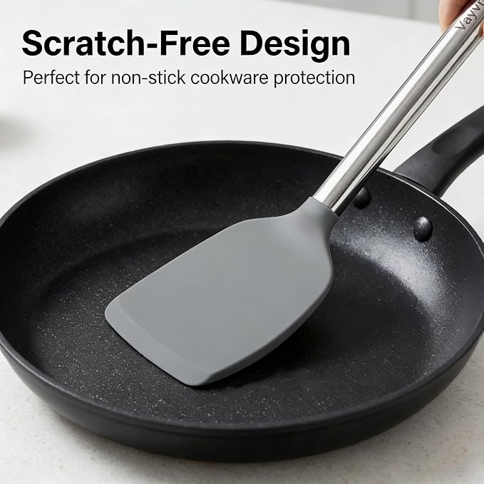 Vayvnt 4 PCS Cooking Utensils Set, Silicone Kitchen Spatula Set - Image 4