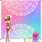 WIWIGO Beach Blanket Waterproof Sandproof Beach Mat 79" X 83"/10'x9'for 2-8 - Image 6