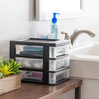 IRIS USA Plastic Stacking Desk Top 3-Drawer Storage Organizer, - Image 2