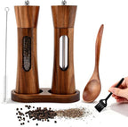 2Pack Wooden Salt and Pepper Grinder Set, 8-Inch Refillable Manual Salt and - Image 9