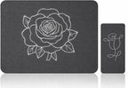 Stone Dish Drying Mat for Kitchen Counter, Glittery Resin Rose Pattern Quick by linidcoudhome