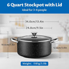 BEZIA 6 Quart Nonstick Stock Pot - Image 6