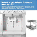 2 Pack 20.47IN Depth Under Sink Storage Organizer, Large 2-Tier Elegant Mesh - Image 2