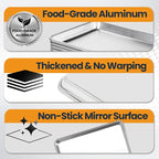 12 Pack Half Size Baking Sheet Pan, Aluminum Commercial Cookie Sheet Pan - Image 3
