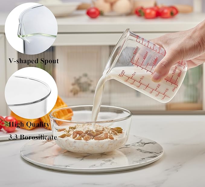 High Borosilicate Glass Measuring Cup-V-Shaped Spout，Glass Measuring Beaker - Image 2