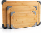 COOK WITH COLOR Non-Slip Cutting Board Set – Kitchen Essentials with Easy Grip by CookwithColor