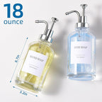 Glass Soap Dispenser with Pump, Dish and Hand Soap Dispenser - Image 3