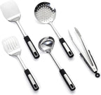 Cooking Utensil Set, Stainless Steel Kitchen Tools Include Solid & Slotted by JULIPRO