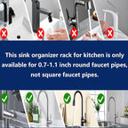 Kitchen Sink Faucet Organizer Multifunction Sponge Holder Organizer Sink Drain - Image 8