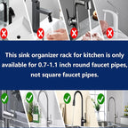Kitchen Sink Faucet Organizer Multifunction Sponge Holder Organizer Sink Drain - Image 8